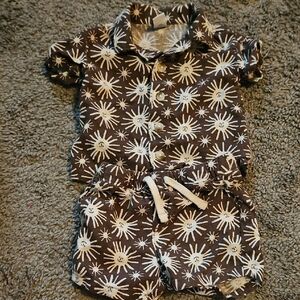 5/$10 Brown Sun Pattern Kids Shirt & Shorts Set